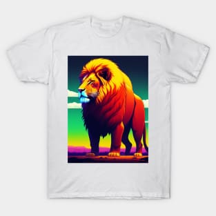 Huge savage lion monster in the space T-Shirt